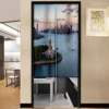 New York Cityscape Buildings Door Curtain Japanese Style Kitchen Partition Drapes Restaurant Cafe Entrance Hanging Half-Curtain 1
