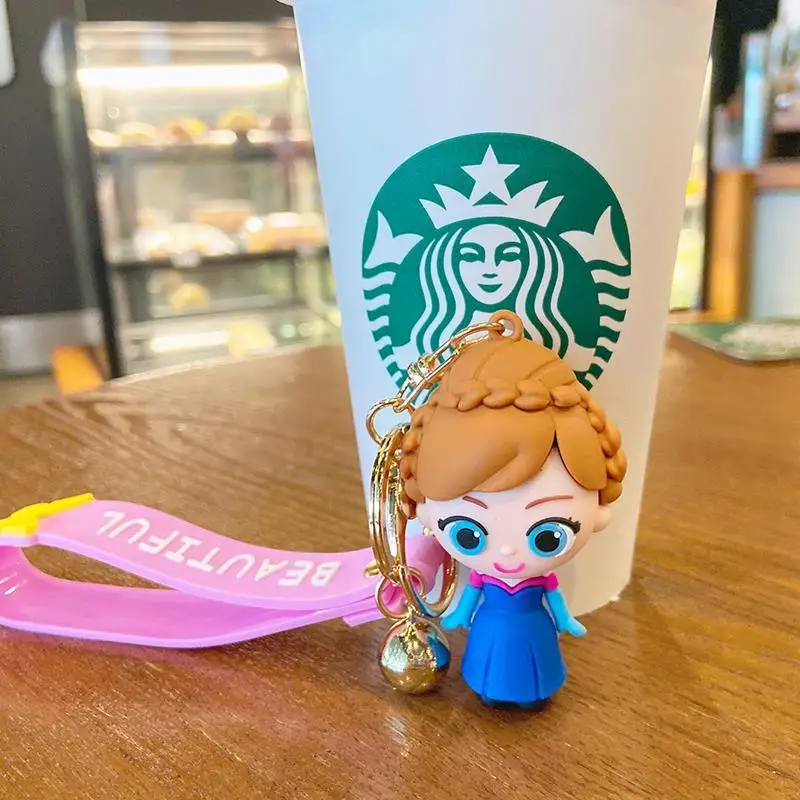 Creative Cartoon Frozen Series Keychain Cute Female Dropper Doll Keychain Ring Car Pendant