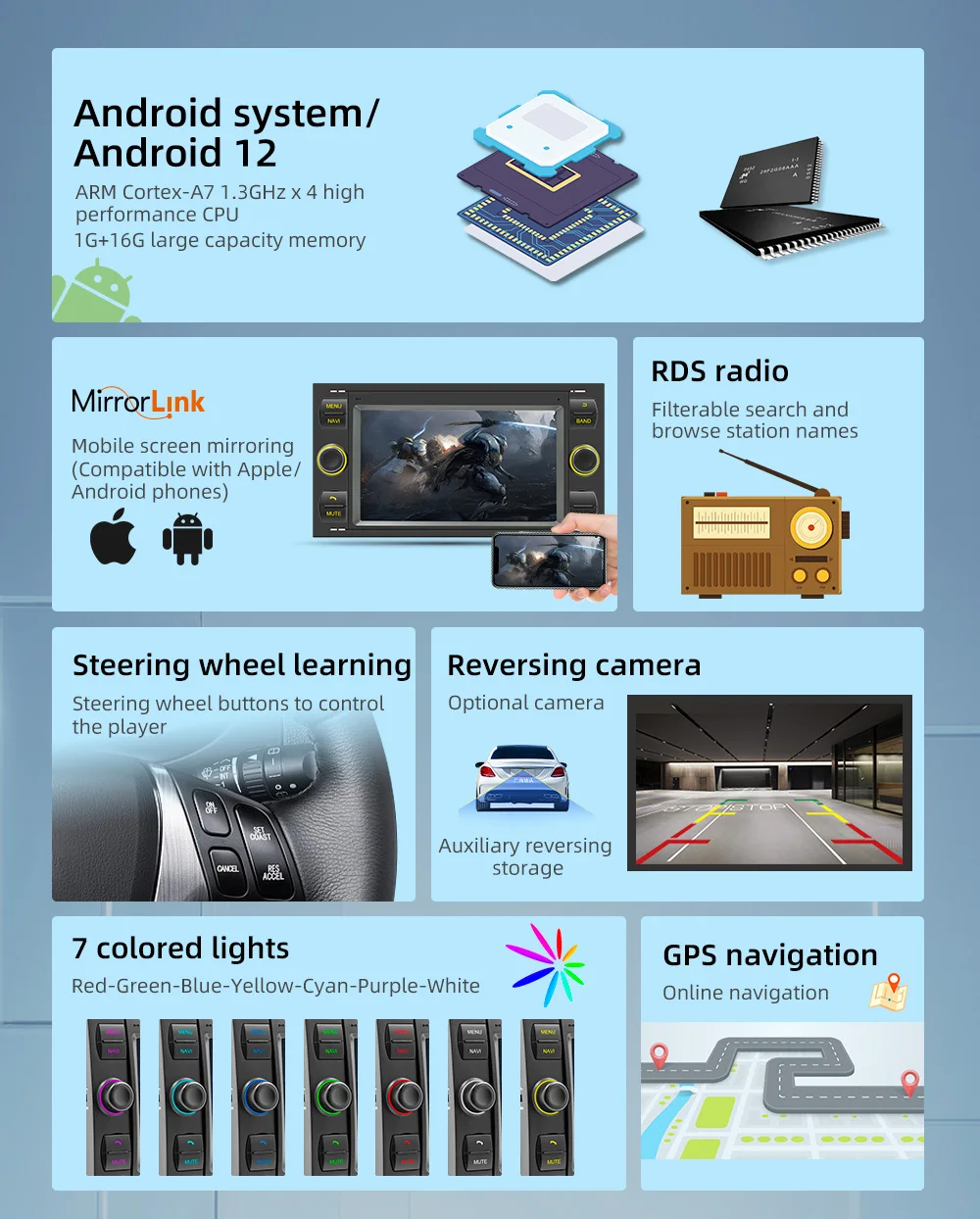 Ptopoyun-Autoradio Android para carro, vídeo multimídia, estéreo, GPS, Carplay, Ford Focus 2, Mondeo, S, C Max, Kuga, Fiesta, fusão, 2Din