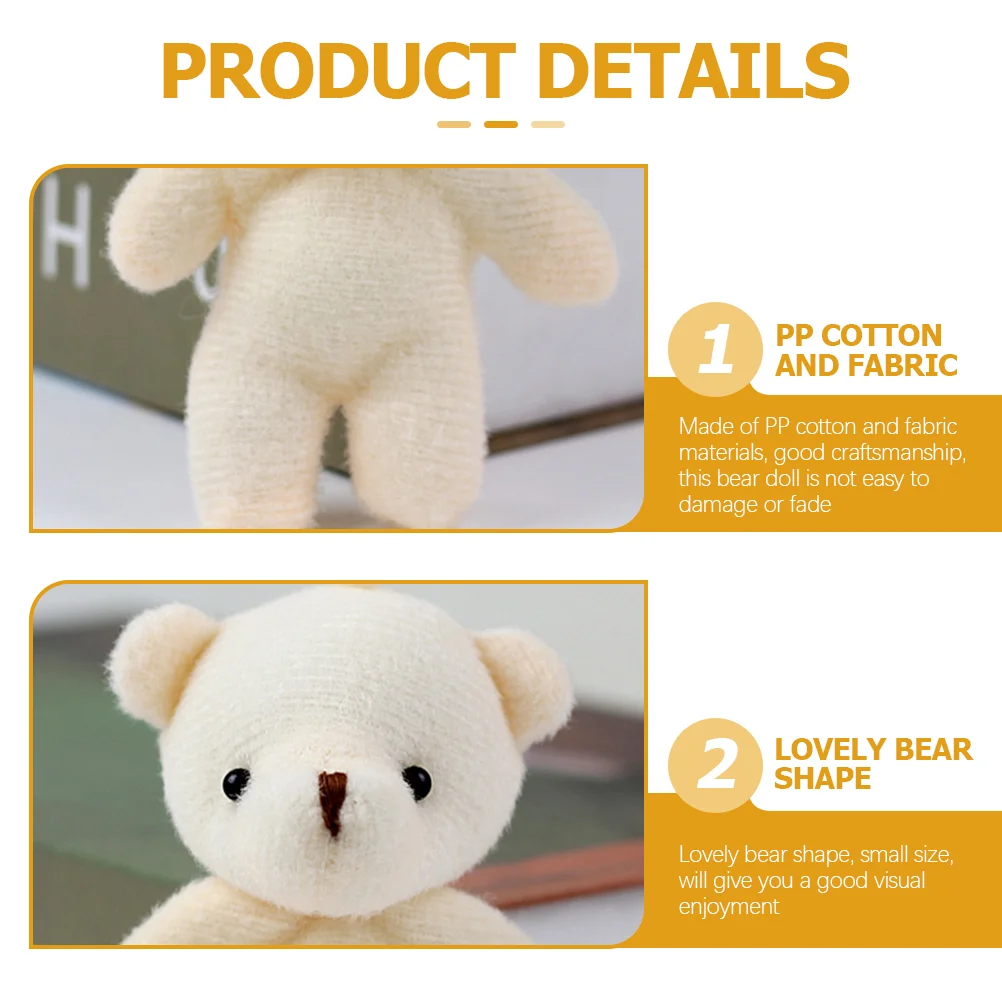10pcs Bear Hanging Dolls Girls Bear Toys Decorative Bear Ornament Stuffed Bears