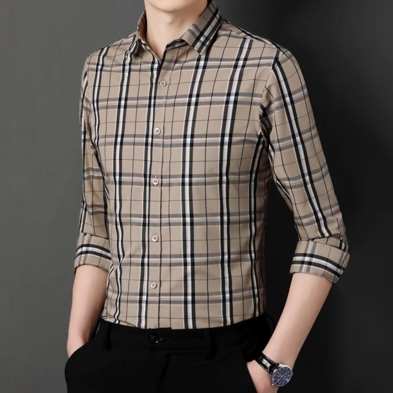 

Business casual shirts autumn men's long-sleeved luxry shirts fashion trench designer clothes men chemise homme
