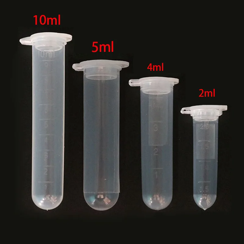 2/4/5 / 10ML Laboratory Supplies Sample Transparent Micro Plastic Centrifuge Tube Test Tube Snap Laboratory Container Lid 10pc