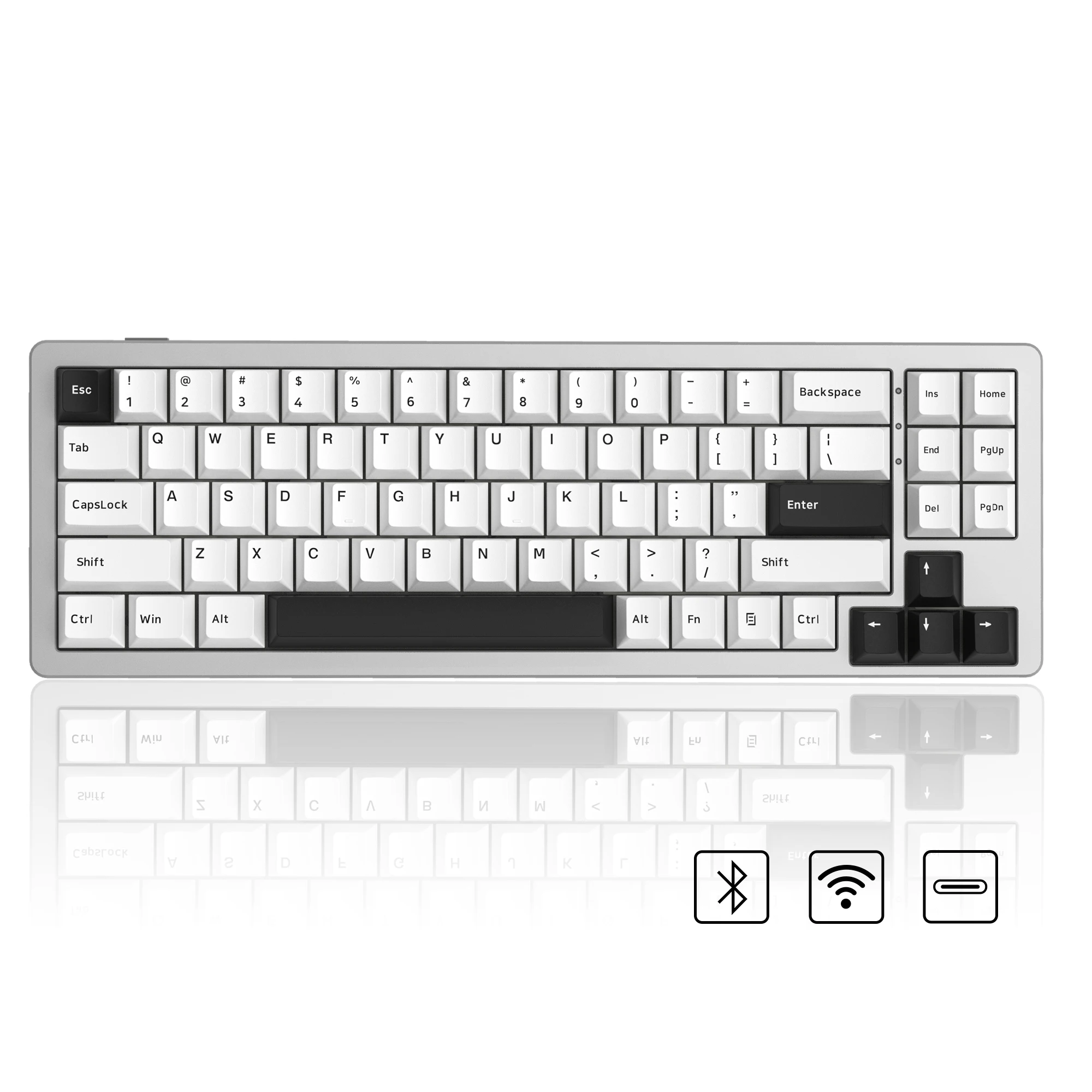 

Womier BOW White S-K71 Bluetooth Wireless Gaming Mechanical Keyboard Hot Swap 68% Aluminum Tri-Mode Gasket for Mac Wp Red Switch