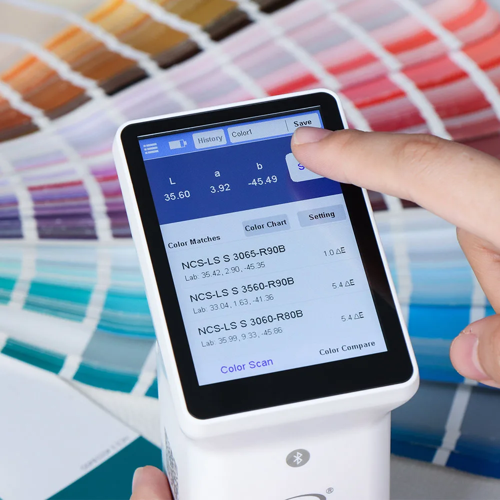 Handheld multifunctional  LS172 45/0 Colorimeter digital Color difference meter with Touch Screen Measuring aperture 8mm 4