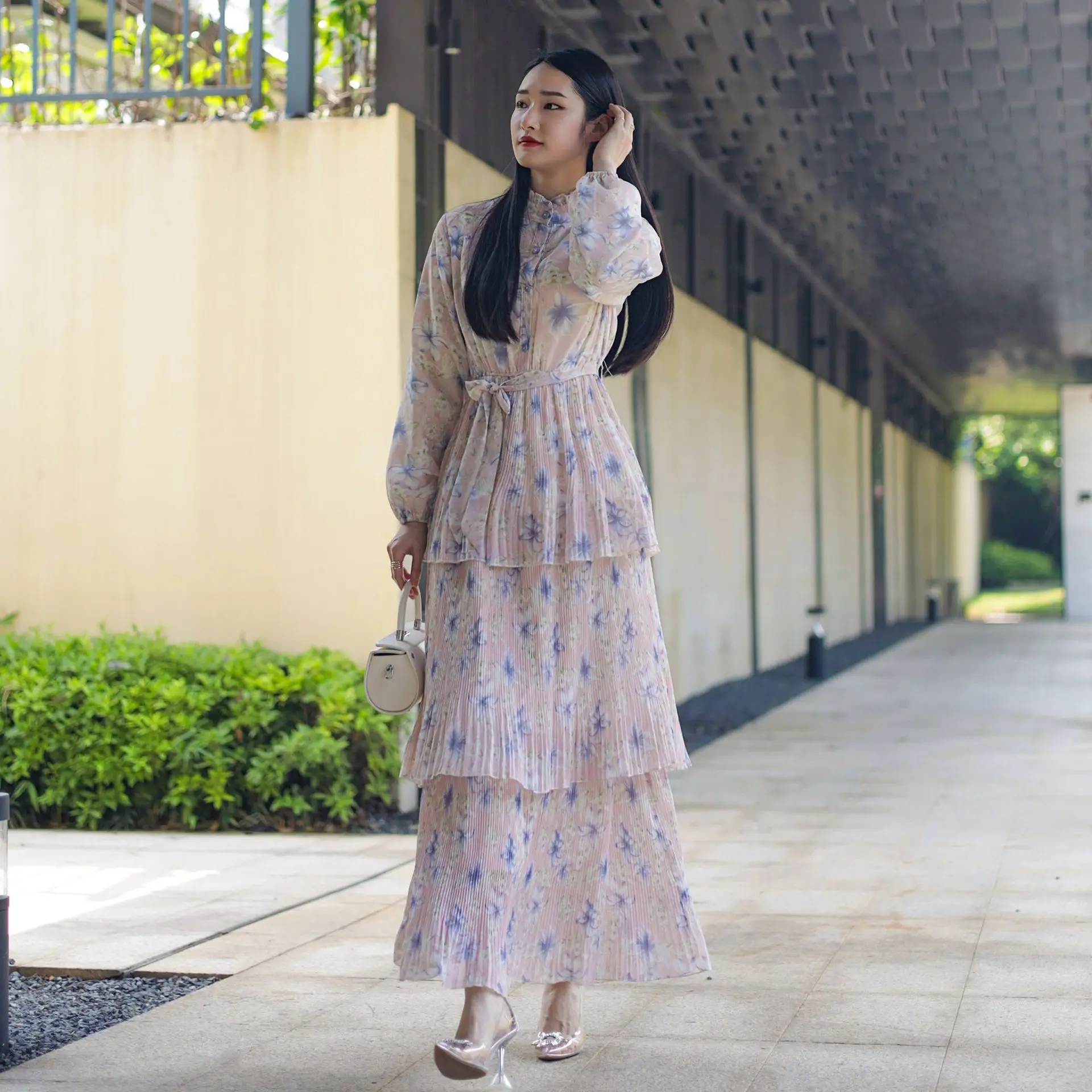 Modest Abaya Muslim Dress Summer Printed Chiffon African Dresses for Women Dubai Abayas Turkey Islam Kaftan Robe Femme Musulmane