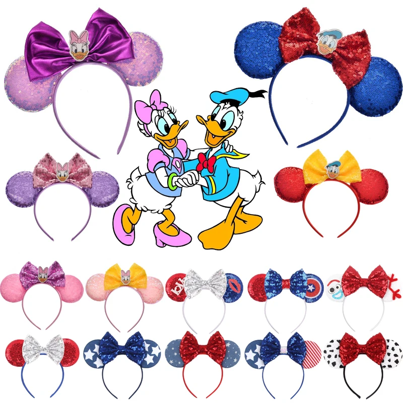 Disney Kids Party Dress up Daisy Donald Duck Headband Sequin Bow