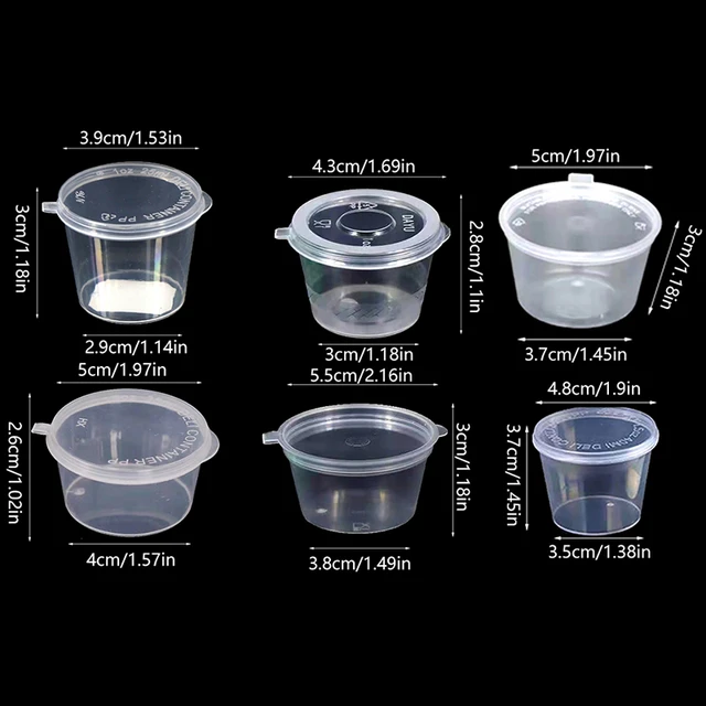 50pcs Disposable Takeaway Sauce Cup Clear Plastic Containers Food Box with  Hinged Lids Reusable Plastic Cups Pigment Paint Box - AliExpress