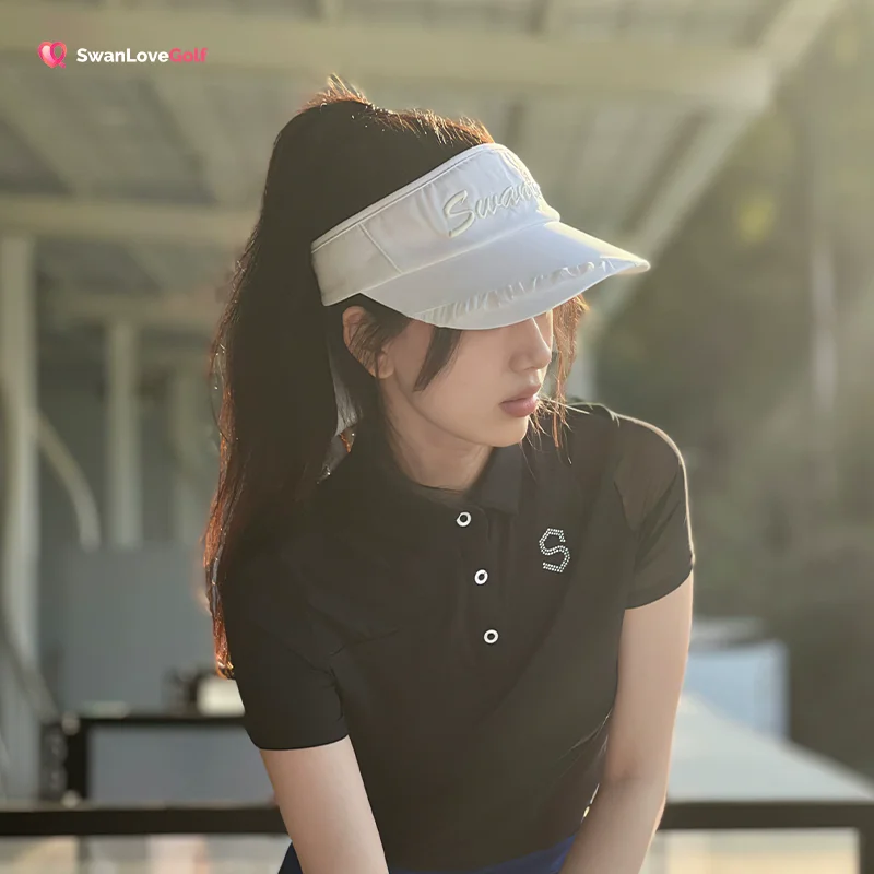 Ladies golf sun visor cap outdoor sports tennis lace side sunscreen empty top hat for women high-end caps with bowknot ribbon