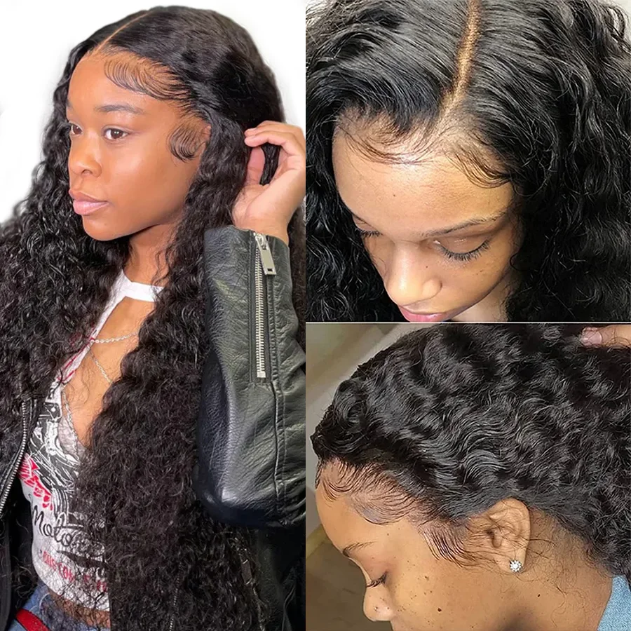 200 Density 36 Inches Deep Wave Wig 100% Human Hair Wigs 13x4 Transparent Lace Wig For Women Bling Remy 100% Wigs Human Hair