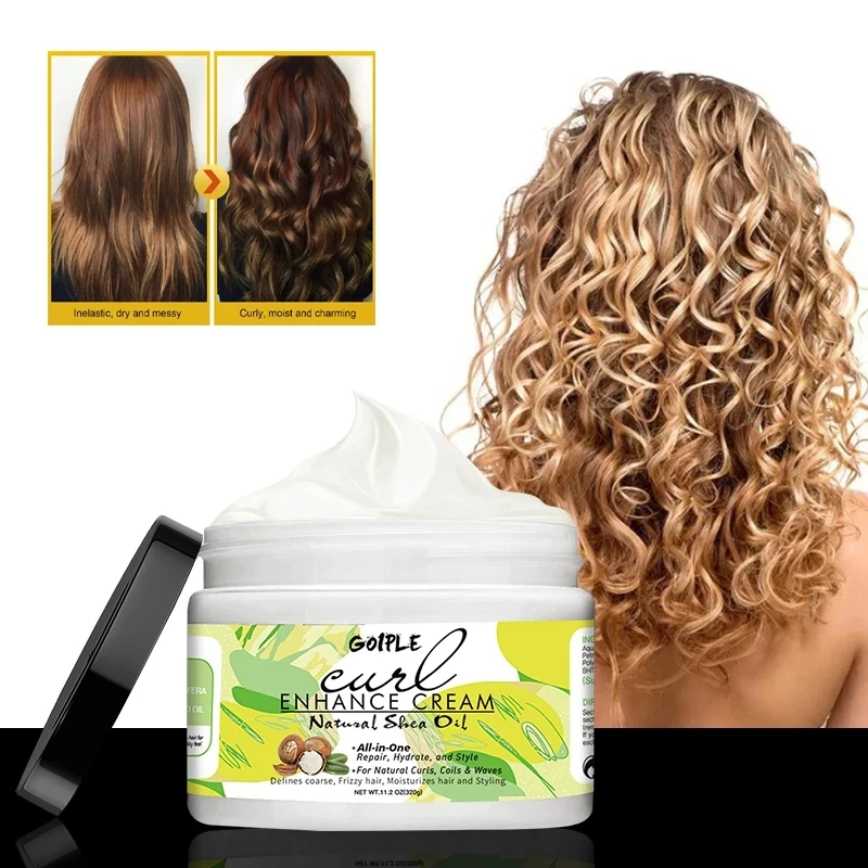 320G Curl Enhancing Cream for Frizz Control Curl Defining Curly Wavy Hair Care Elastin Styling