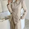 casual suit sets  2024 new women's spring and autumn two-piece fringed design jacket casual+pants set 1