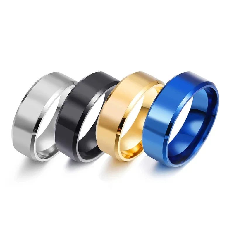 Stainless Steel Ring 8mm 4 Colors for Women and Couples Jewelry