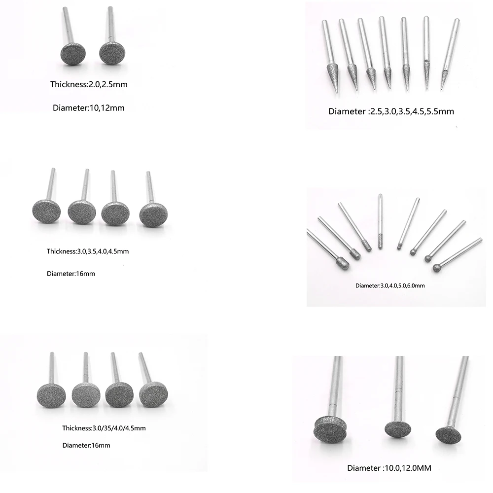 다이아몬드 연마 헤드 그라인딩 비트 버 세트, 드레멜 액세서리, 회전 도구용 조각 옥, 50 개