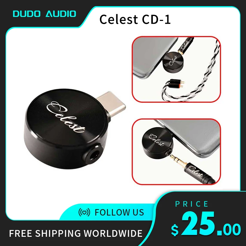 

New Celest CD-1 USB Type-C to 3.5mm Decoding DAC Amp 384kHz/32bit Headphone Adapter Chip Converter For HiFi Music Earphone