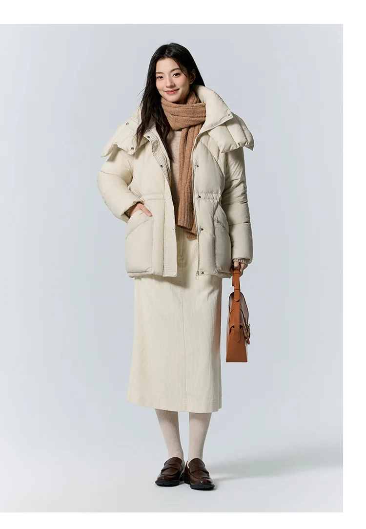 Down Jacket Women Medium Length Loose New Textured Warm Winter Wear