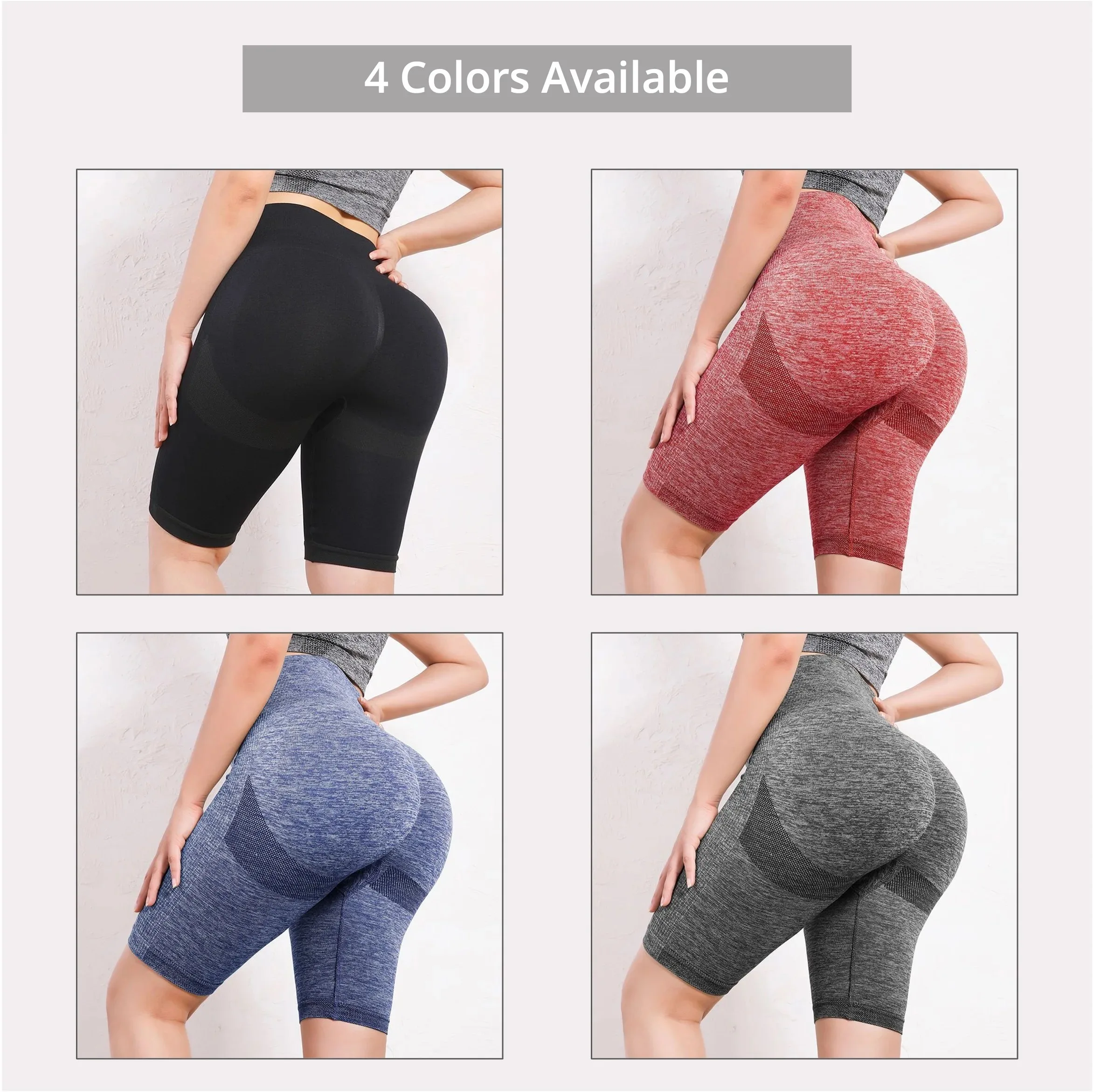 Yoga Shorts Women Elastic Yoga Shorts High Waist Tummy Control Ruched Booty Pants Seamless Butt Lifting Gym Workout Compression Tights