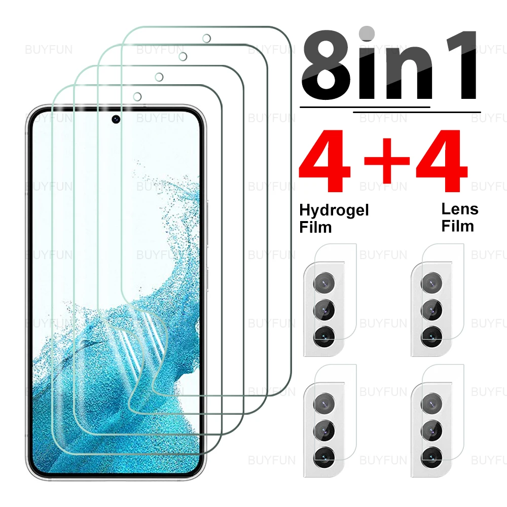 

Гидрогелевая пленка 8 в 1 для камеры Samsung Galaxy S22 S22Ultra S22Plus S21 S21FE S 21 S21Plus S20 FE, ультратонкая защита экрана
