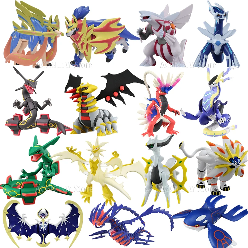 Оригинальная фигурка TOMY Pokemon Zacian Zamazenta Reshiram Arceus Lunala Rayquaza Giratina Zygarde Palkia Kyogre Action, ПВХ игрушки