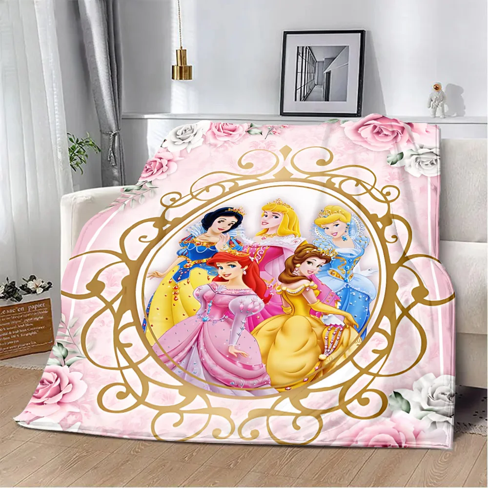 Disney Princess Printed Blanket Picnic Blankets Warm Blanket Soft and Comfortable Blanket Home Travel Birthday Gift 2
