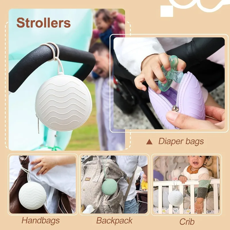 Zipper Silicone Baby Pacifier Case Soother Storage Box for Newborns Portable Nipple Holder Teat Attachment Mini Coin Key Bag