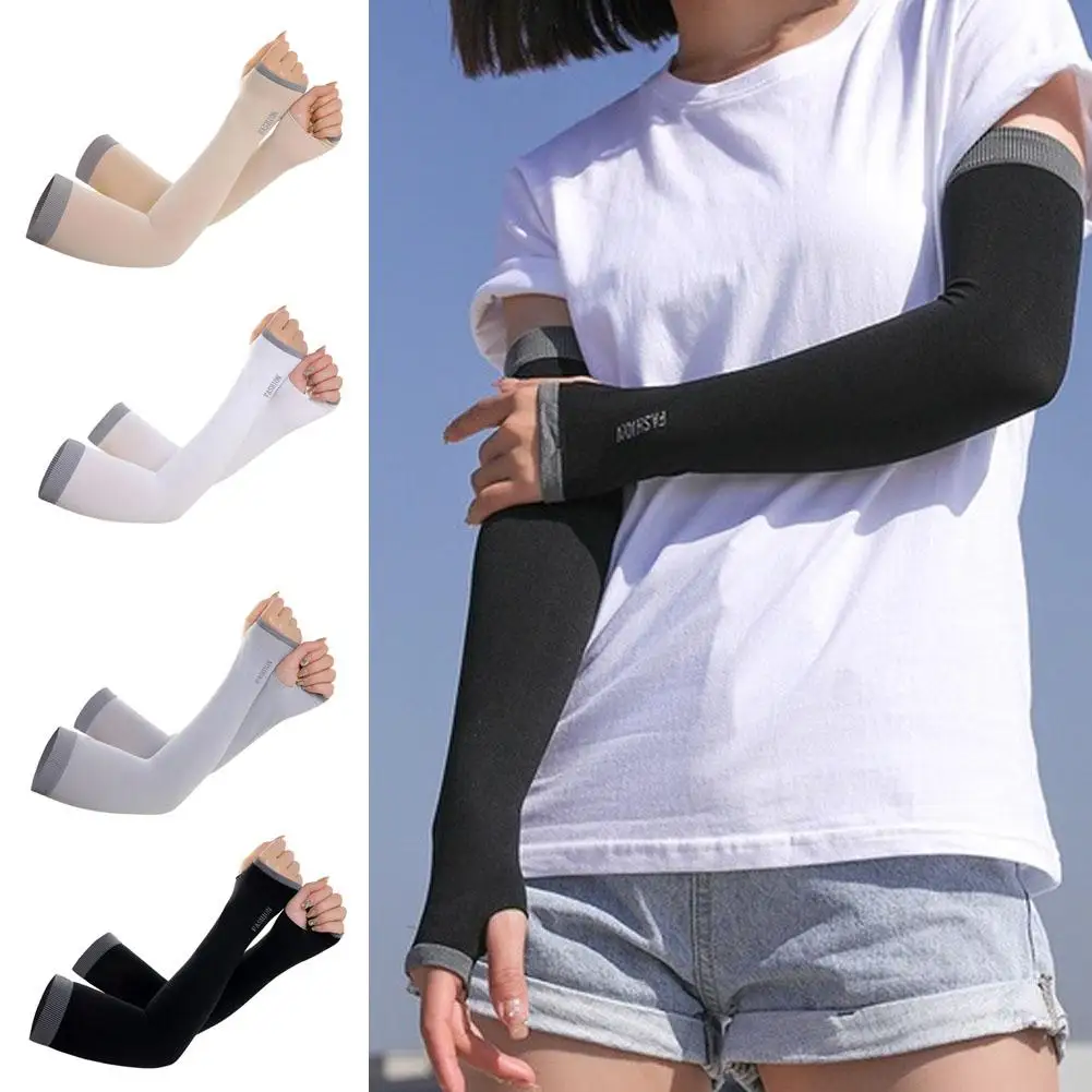 Arm Sleeves Fishing Sleeves 1Pair UV Sun Protection Cooling Ice Silk Unisex Women Men Outdoor Sports For Cycling Running Riding Fishing