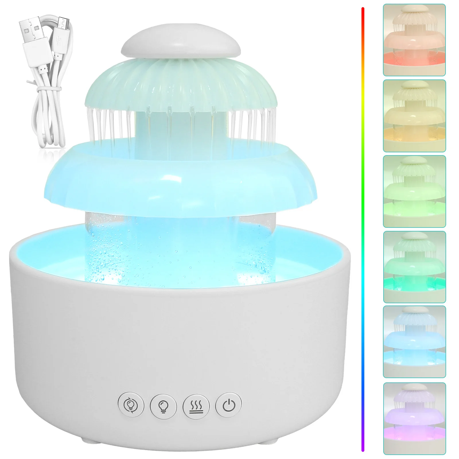 

New Rain Cloud Humidifier 780ml Essential Oil Raining Cloud Diffuser with Calming Raindrop Sound 7-Color Cloud Rain Humidifier