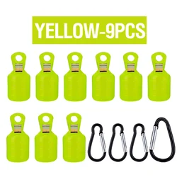13 - Piece Squid Jig Hook Protector Set - Safety Caps for Fishing Hooks and Lures (Yellow)