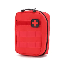 Compact Tactical First Aid Kit for Emergency and Outdoor Survival (Red)
