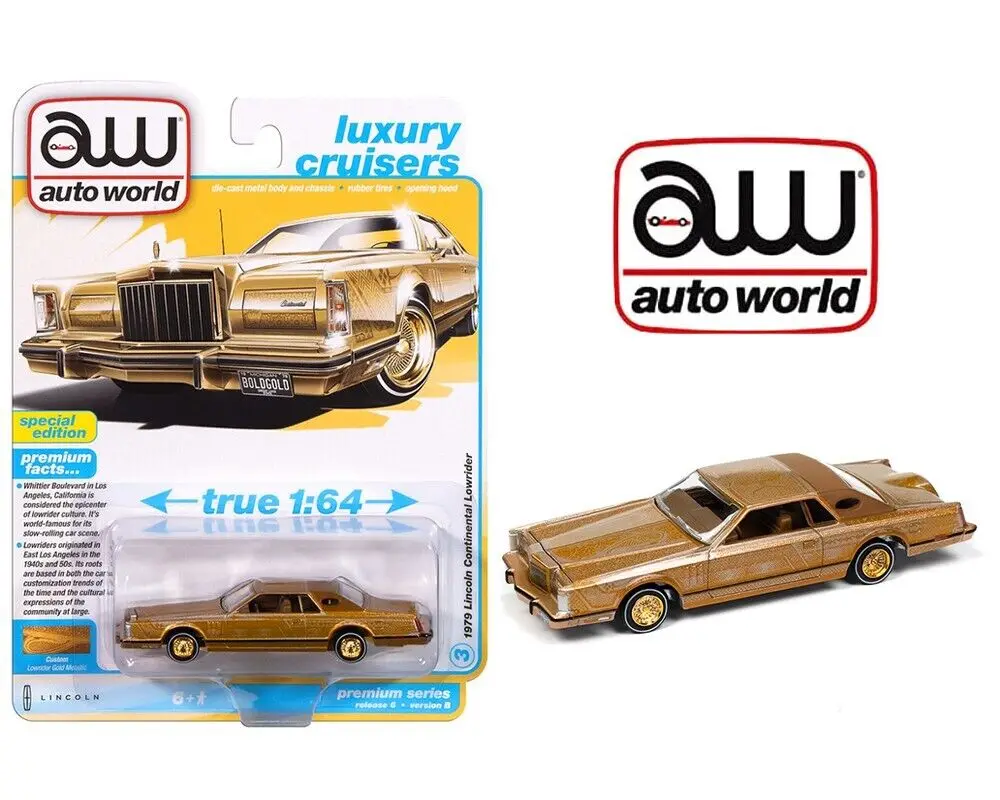 Auto World AW 1/64 5-1979 Lincoln Continental Wine red Diecast