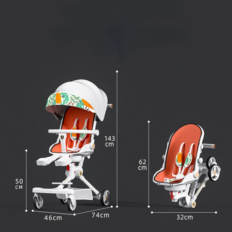 Baby stroller four wheels Shock absorption Portable foldable Stroller Lightweight travel children's Trolley cart