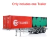 1/14 RC Metal Frame Trailer 3-axle Trailers for Remote Control Tractor Truck Dumper Tipper Car DIY Mode 40 Feet Container Toy 1