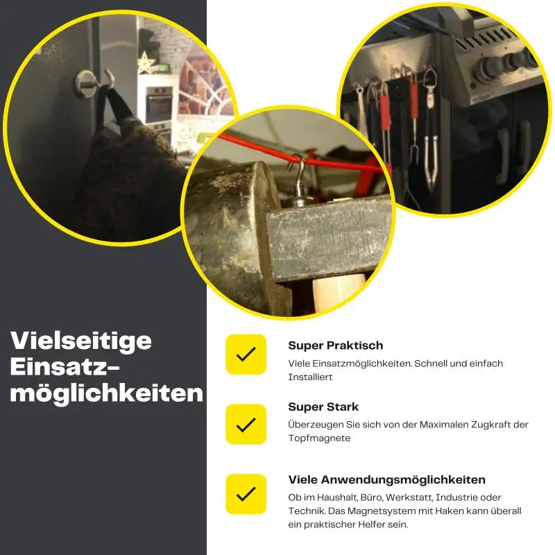 Strong Neodymium Magnetic Hooks for Home Kitchen Bathroom