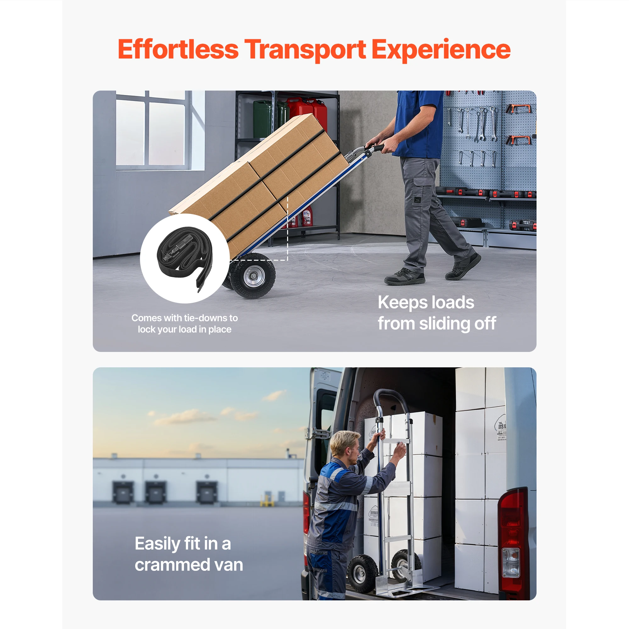 Aluminum Hand Truck Dolly with Non Slip Wheels for Heavy Duty Moving