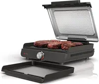 Griddle, 14’’, Electric Grill, For Steak, Burgers,Salmon,Veggies, and More, Nonstick, Dishwasher Safe,500F,Even Cooking, Silver 1