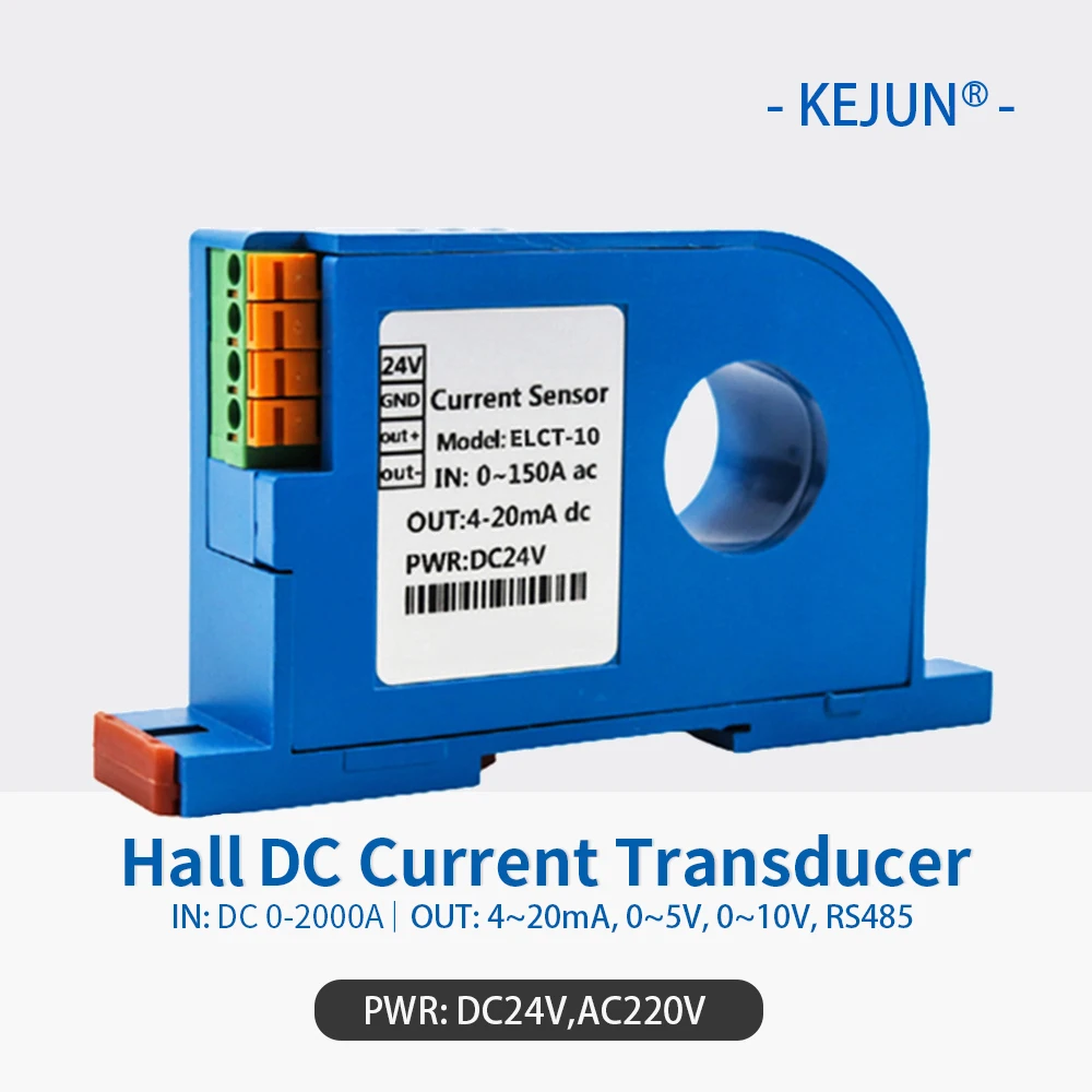 

4-20mA 0-10V RS485 Hall Current Transmitter 0-1000DC Hall Effect Current Sensor Isolation Current Transducer