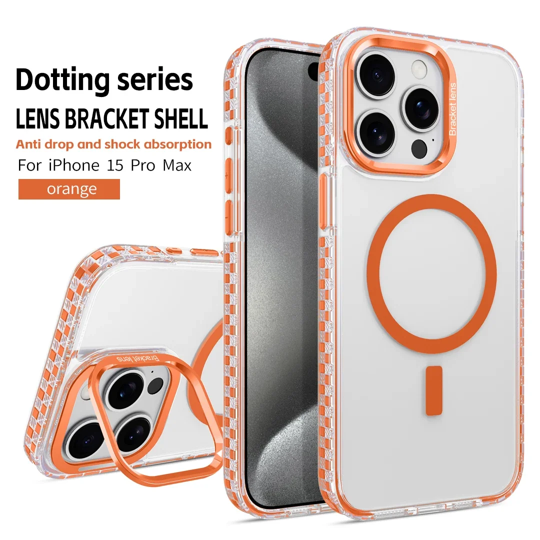 Coque de téléphone antichoc magnétique de luxe pour iPhone 15 16 13 14 16 Pro Max 11 16 Plus support invisible pour objectif Protection arrière_voghion.com