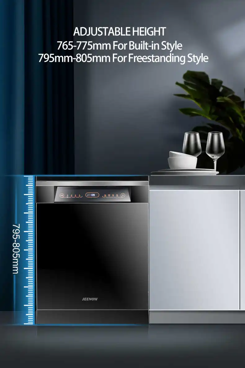 Description Picture 6 of item2024 New Design Home Restaurant Unique Foldable Racks Freestanding Dish Washing Machine Black Dishwasher