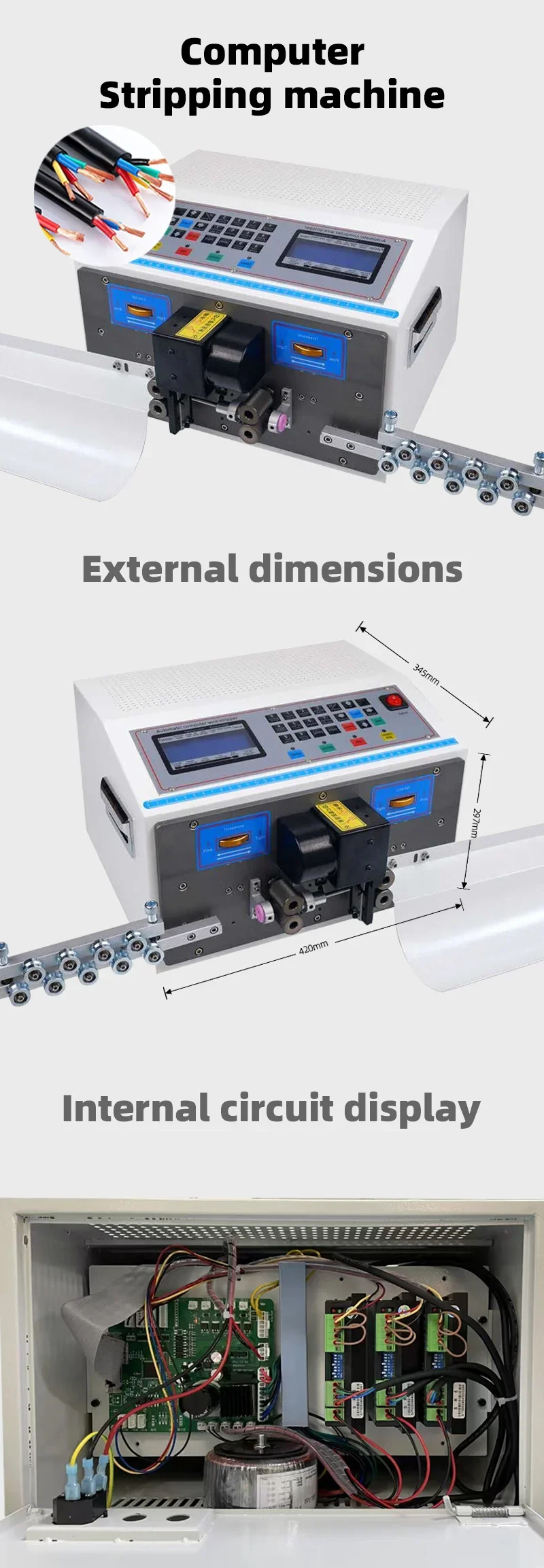 Latest Automatic Computer Wire Stripping Machine Peeling Skinning Cutting Cable