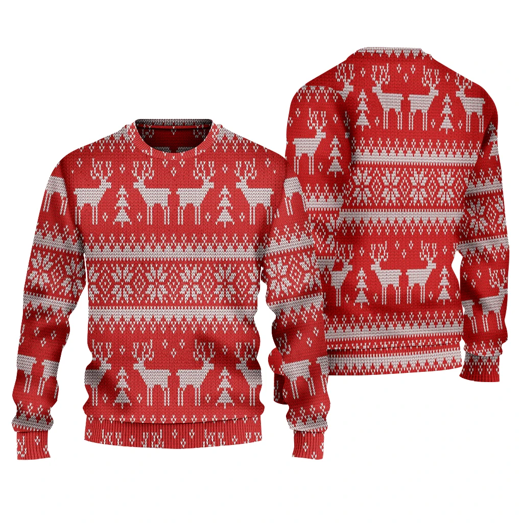 thumbnail image 1 of Suéter suelto con estampado 3D de Papá Noel, suéter navideño europeo y americano, suéter personalizado de comercio exterior, 1 of 5