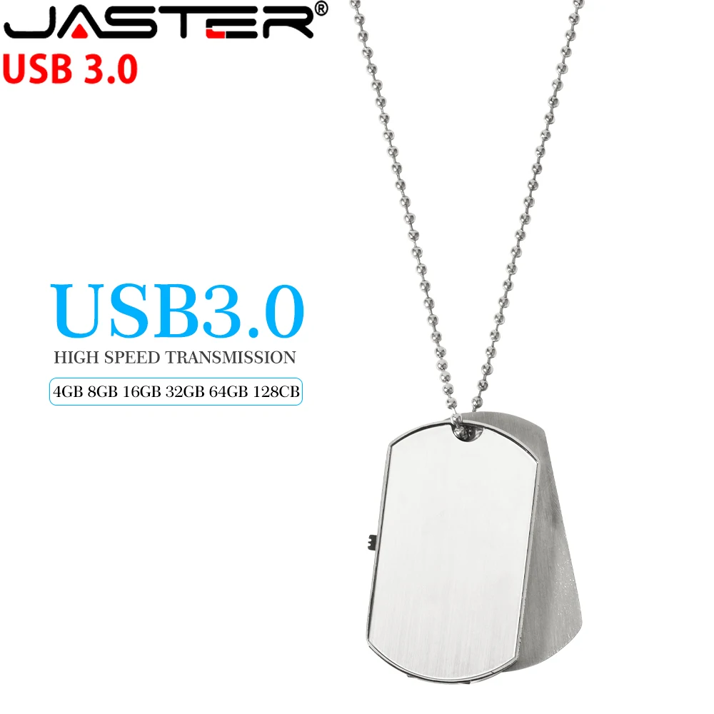 JASTERSoldierNecklaceUSB30FlashDrives128GBFreeCustomLogoPen