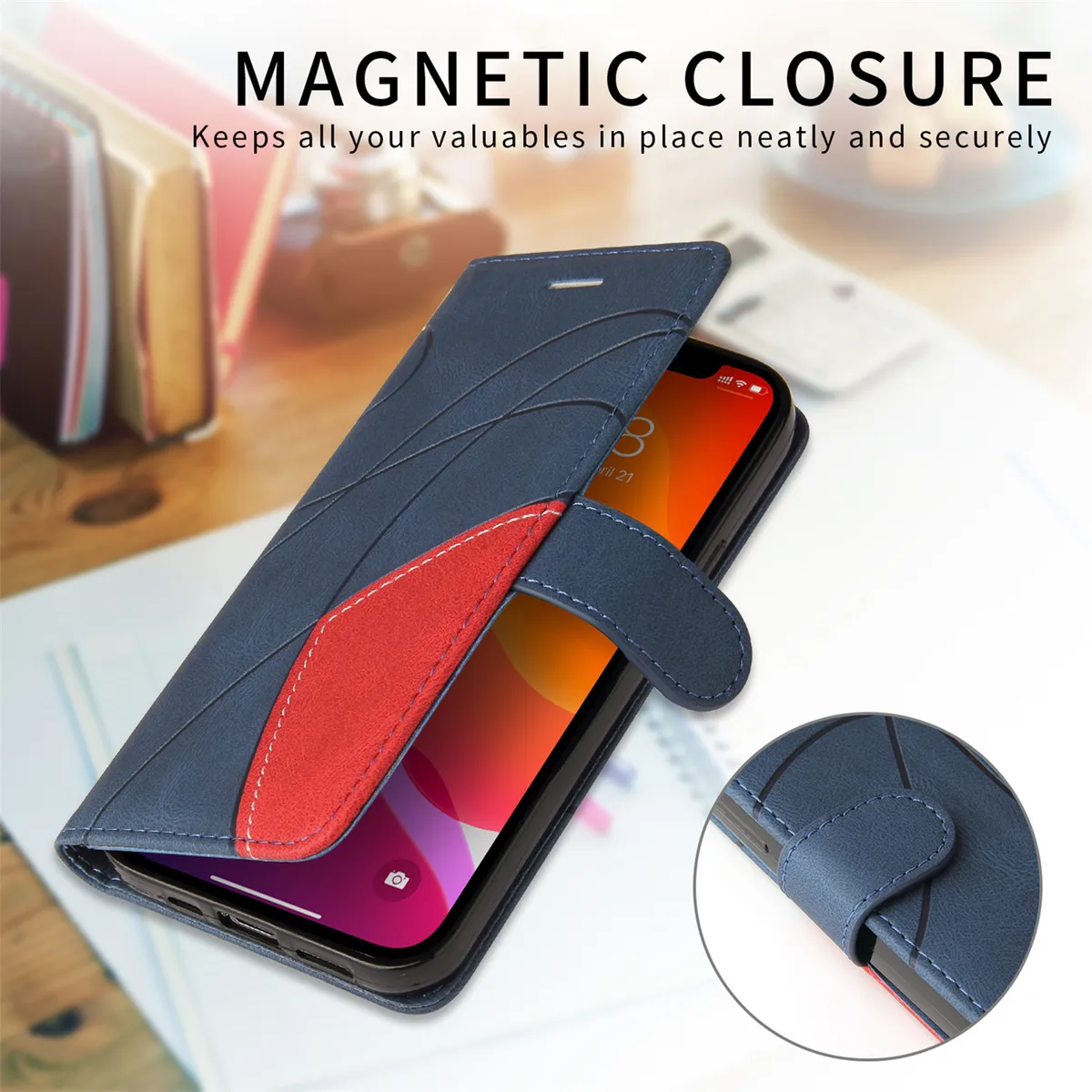Leather Flip Phone Case For Samsung Galaxy A10E A20S A40 A50 A70 A01 A21S A31 A41 A51 A71 Fashion Magnetic Wallet Bracket Cover — view 2
