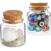 12/24pcs Small Glass Jars with Cork Lids, 50ml Mini Bottles for DIY Crafts, Party Favors, Sand 1