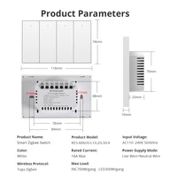 Zemismart Zigbee Push Wall Light Switches Work with Tuya Alexa Google Home Smartthings via hub 1 2 3 4 Gang Neutral Interruptor - Image 6
