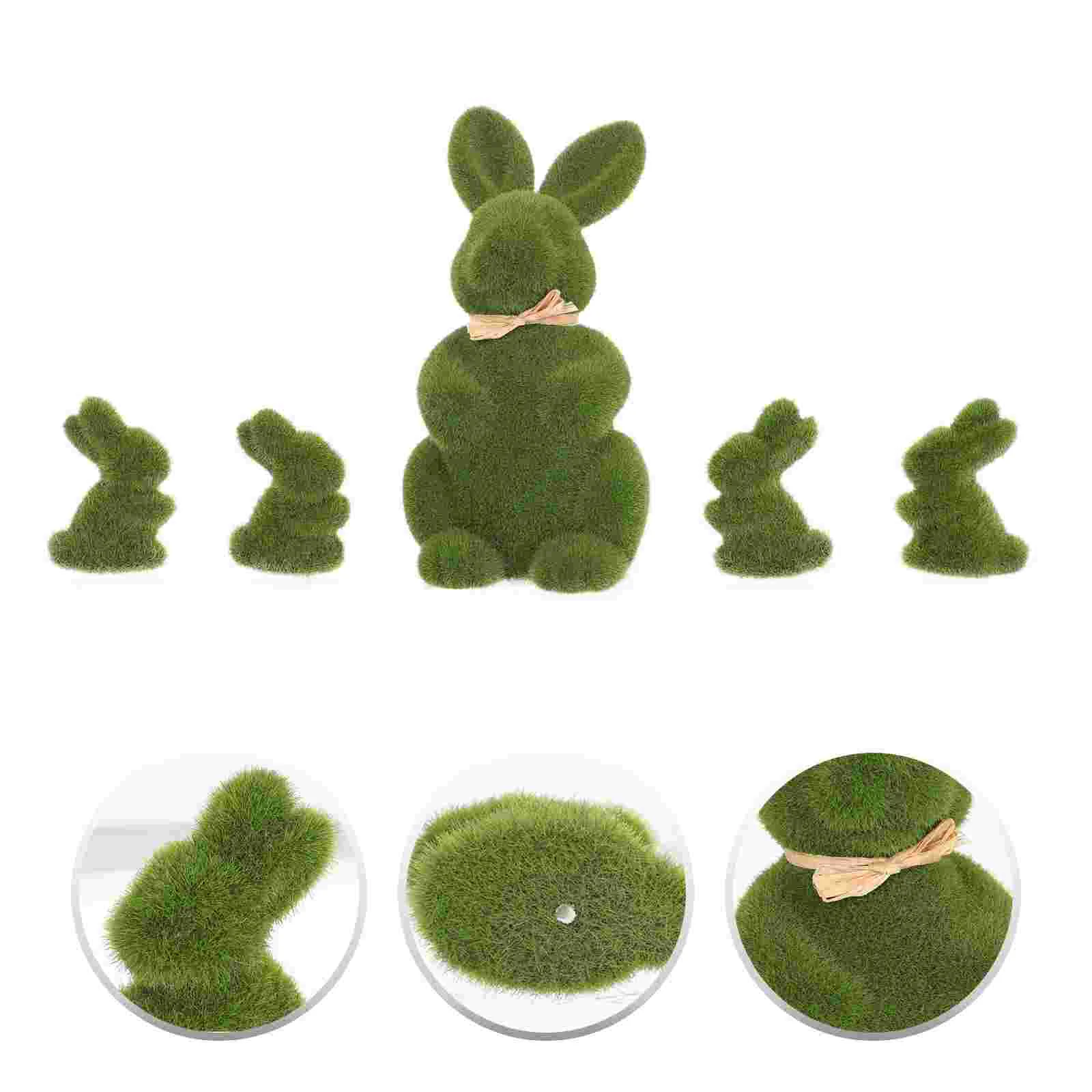 

Artificial Turf Grass Easter Rabbit Figurine Novelty Handmade Simulation Bunny Doll Model Ornament Party Decoration