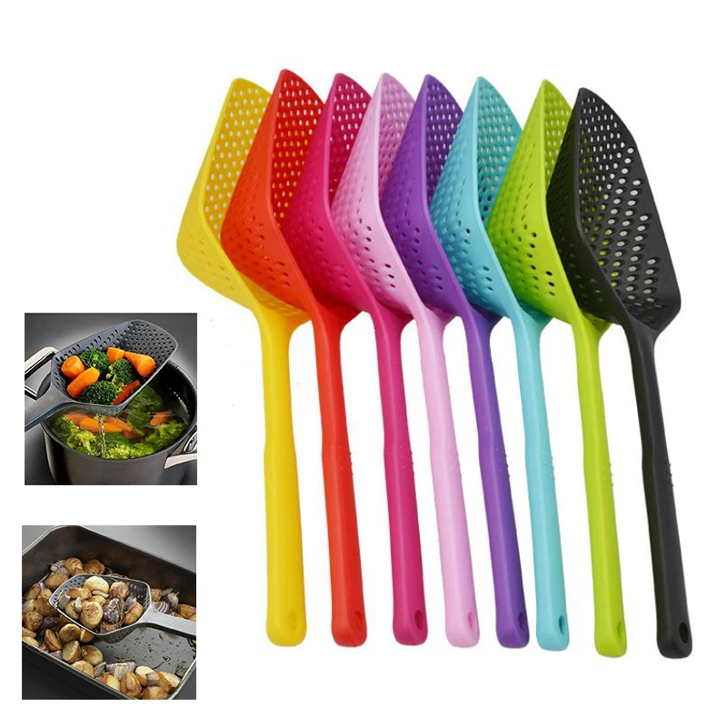 Plastic Strainer Spoon Large Funnel Fried Food Strainer Vegetable Food Water Filter Portable Home Kitchen Cooking Tools