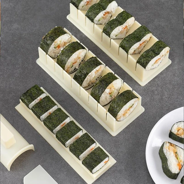 10Pcs/Set DIY Sushi Maker Equipment Kit Japanese Rice Ball Roller Cake Roll  Making Multifunctional Mould Tools Kitchen Gagdets - AliExpress