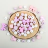 25Pcs/Set Baby Silicone Beads Set Hexagonal Mouse Shape Teething Beads Teether For Pacifier Chain clips Accessories BPA Free 6