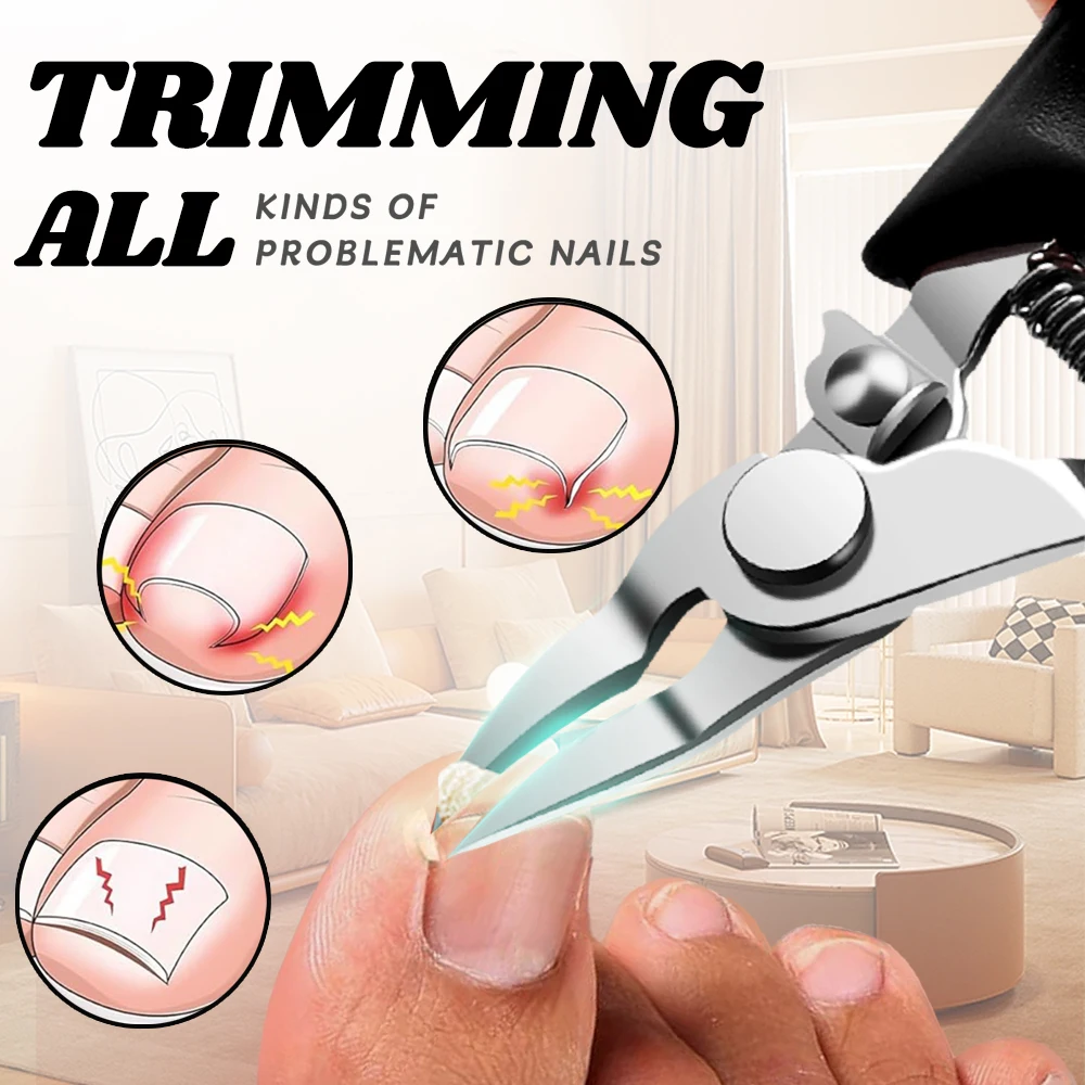 Toenail Clippers for Thick Ingrown Toenails Large Handle Stainless Steel Nail Clipper Cutters Pedicure Tools 1Pcs toe nail clipper
