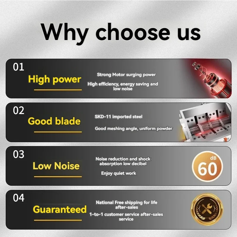 Plastic Crusher Slow Speed Silent Machine Side Crusher Low Speed Injection Molding Machine Crusher Small Powder Machine 5