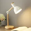 Eyes Protection Table Lamp E27 Nordic Wood Desk Lamps Height Adjustable Modern Bedside Lamp for Read Study Night Light with Plug 1
